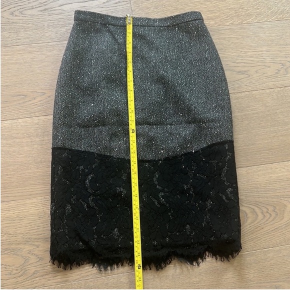 Like New J. Crew Black and Gray Midi Pencil Skirt for Work - Picture 3 of 6